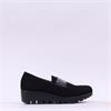 Wonders Sparkle Stud Band Wedge Shoe - Black Suede